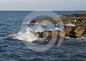 Rocky shoreline of Adriatic Sea at Borgo Ignazio Resort, Savelletri di Fasano