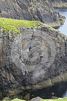 Rocky shoreline along Isle of Lewis, Scotland