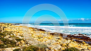 The rocky shoreline of the Atlantic Ocean between Cape of Good Hope and Platboom Beach