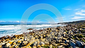 The rocky shoreline of the Atlantic Ocean between Cape of Good Hope and Platboom Beach