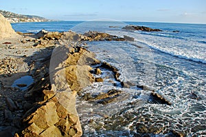 Rocky shoreline below Heisler Park, Laguna Beach, CA