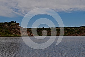 Rocky Shoreline of Lake McKinsey in the Texas Panhandle.