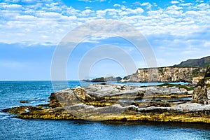 Rocky shoreline landscape