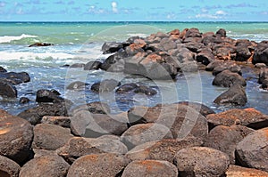 Rocky shoreline in Maui, Hawaii