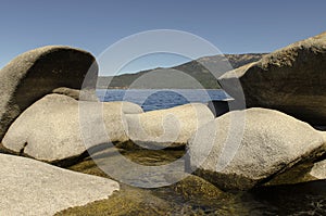 Rocky Shoreline of Scenic Lake Tahoe