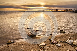 Rocky Shoreline Sunset