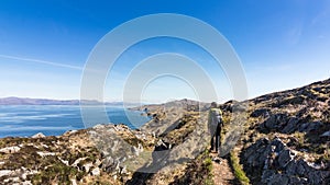 The rocky shorelines of Ireland during a warm spring day