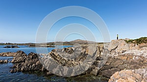 The rocky shorelines of Ireland during a warm spring day photo