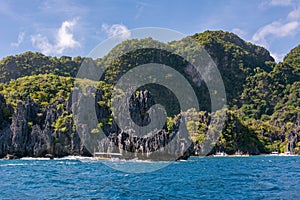 Rocky shores of the islands of El Nido in the province of Palawan, Philippines