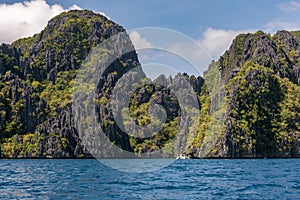 Rocky shores of the islands of El Nido in the province of Palawan, Philippines