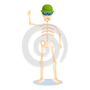 Rocky skeleton icon, cartoon style
