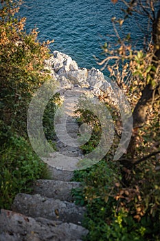 Rocky steps on the Croatian coast