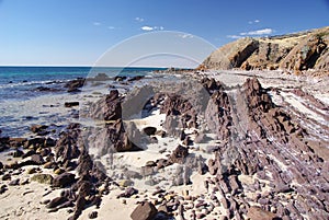 Rocky Strata on Beach photo