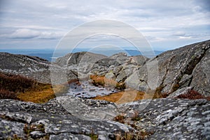 The rocky summit of Mt Monadnock in New Hampshire photo