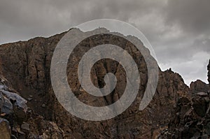 The rocky summit of Toubkal