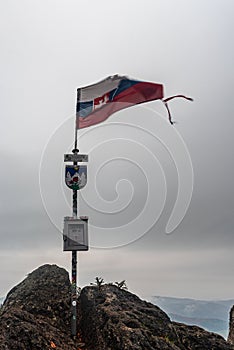 Rocky summit of Zibrid hill in Sulovske vrchy mountains in Slovakia