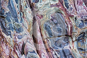 Rocky textures on Milos island, Cyclades, Greece