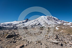 Rocky Top of Burroughs Mountain Looking Towards Rainier photo