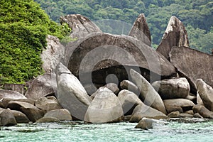 Rocky tropical coastline