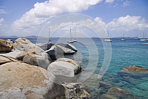 Rocky tropical shoreline