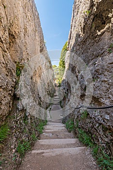 Rocky valley in Enchanted City , Cuenca,Spain