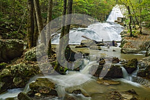 Rocky View of Roaring Run Waterfall