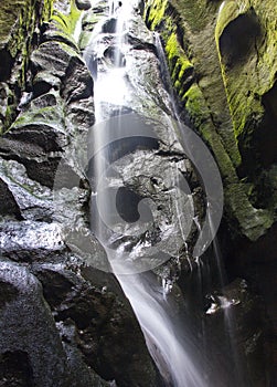 A rocky waterfall