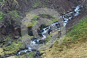Rocky Waterfall in Iceland