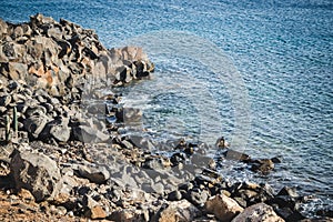 Rocky waters in Playa Blanca