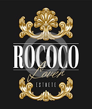 Rococo lover. Vector hand drawn illustration of rococo detail isolated. photo