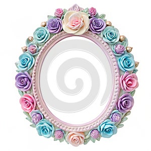 Rococo Roses Frame in Unicorn Colors photo