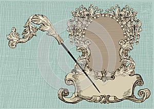 Rococo style vintage frame