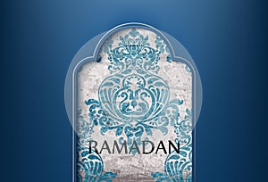Rococo texture pattern Vector with Ramadan text