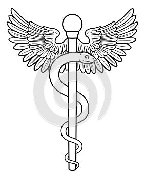 Rod of Asclepius Aesculapius Medical Symbol