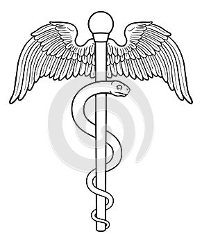 Rod of Asclepius Aesculapius Medical Symbol photo