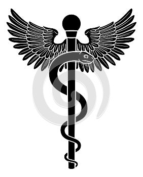 Rod of Asclepius Aesculapius Medical Symbol photo