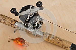 Rod, Baitcasting Reel and Crankbait