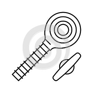 rod end bolt line icon vector illustration