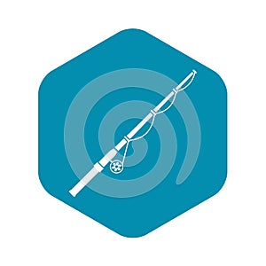 Rod and reel icon, simple style