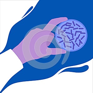Rod shaped bacilli bacteria cell medical icon