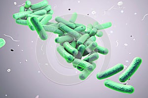 Rod-shaped bacteria, illustration