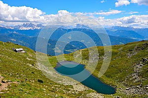 Rodella lake, sud tyrol italy