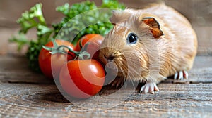 Rodent Holding Bunch of Tomatoes in Mouth