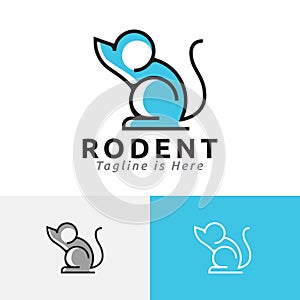 Rodent Little Cute Mouse Line Logo Symbol