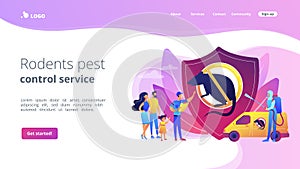 Rodents pest control service concept landing page