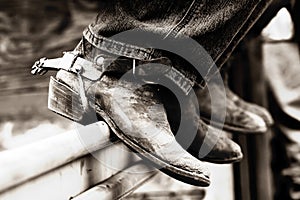 Rodeo Boots & Spurs (BW) photo