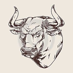 Rodeo bull vintage sticker monochrome