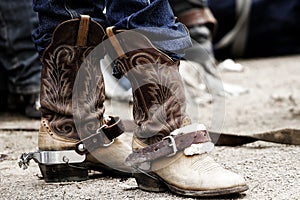 Rodeo Cowboy Boots & Spurs