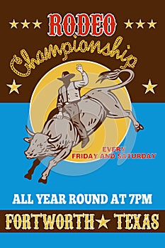 Rodeo Cowboy bull riding