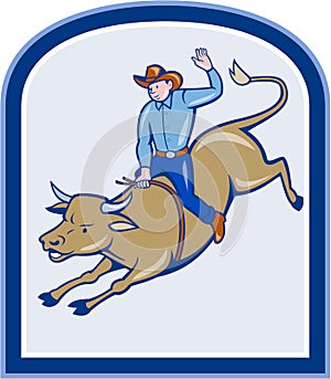Rodeo Cowboy Bull Riding Cartoon